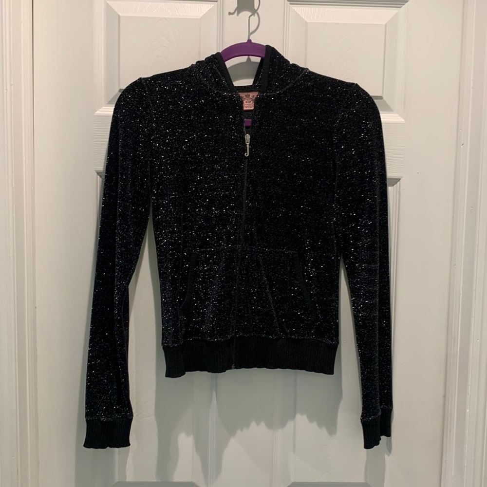 Sparkle Juicy Couture Black Zipup Size S